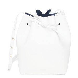 Mansur Gavriel large bucket bag white with blue